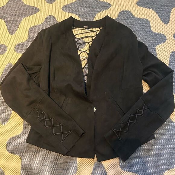 Free People Jackets & Blazers - Free people black suede blazer